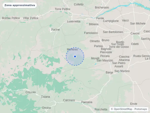 Mappa di Bagnolo Piemonte, Cuneo