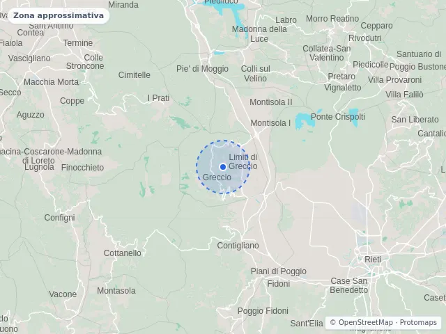Mappa di Greccio, Rieti