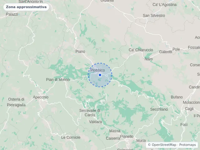 Mappa di Piobbico, Pesaro e Urbino