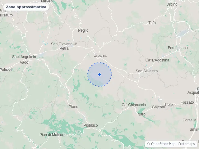 Mappa di Urbania, Pesaro e Urbino