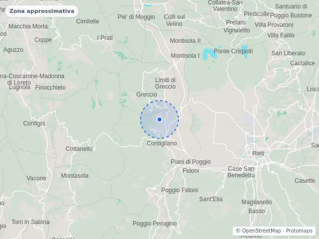 Mappa di Contigliano, Rieti