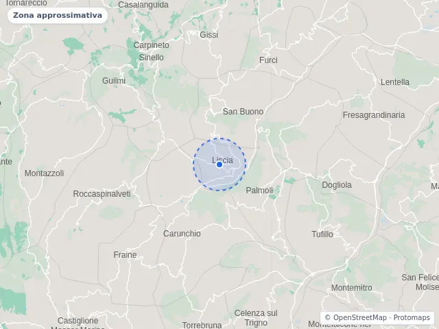 Mappa di Liscia, Chieti