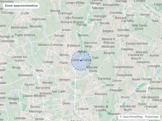 Mappa di Carate Brianza, Monza e della Brianza