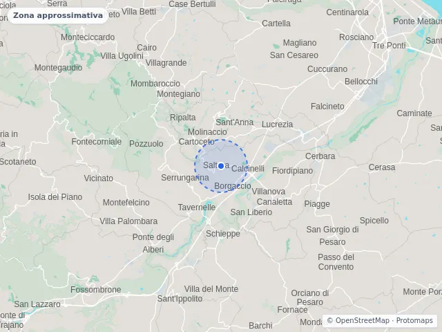 Mappa di Colli al Metauro, Pesaro e Urbino