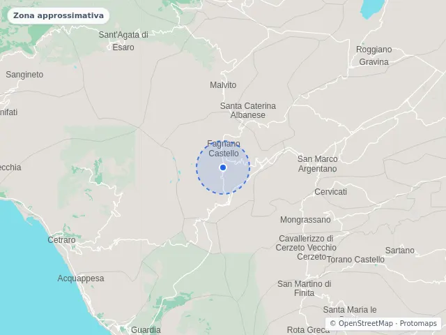 Mappa di Fagnano Castello, Cosenza