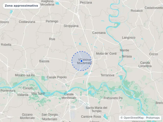 Mappa di Villanova Monferrato, Alessandria