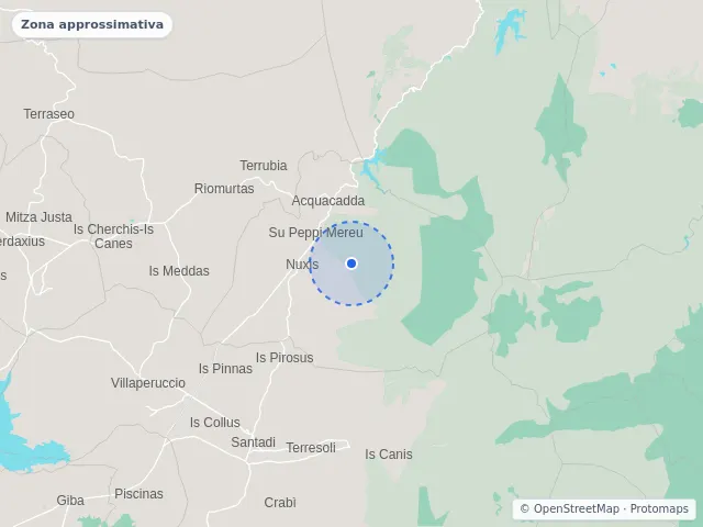 Mappa di Nuxis, Sud Sardegna