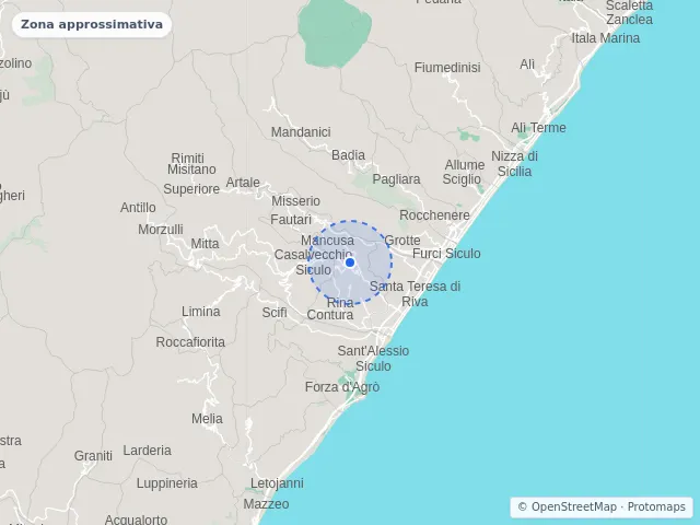 Mappa di Santa Teresa di Riva, Messina