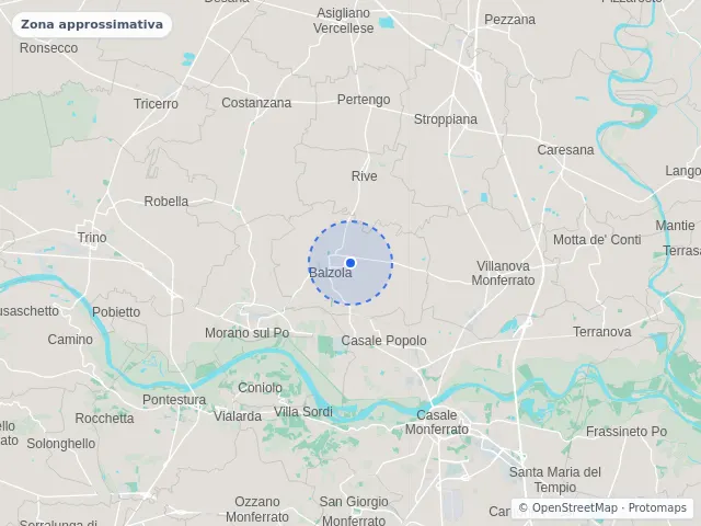 Mappa di Balzola, Alessandria