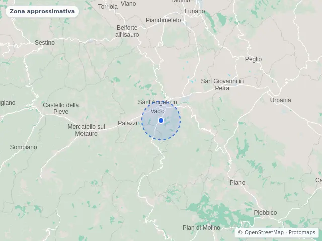 Mappa di Sant'Angelo in Vado, Pesaro e Urbino