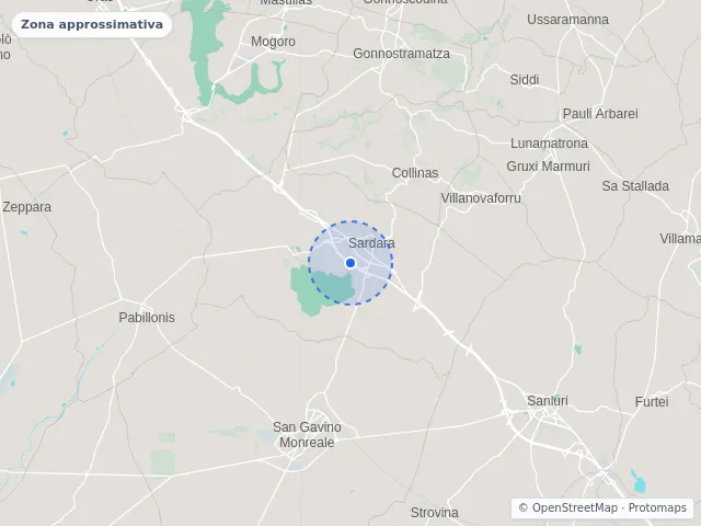 Mappa di Sardara, Sud Sardegna
