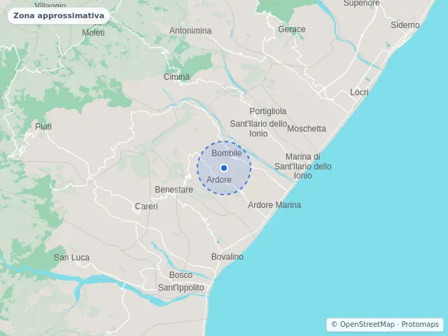 Mappa di Ardore, Reggio di Calabria