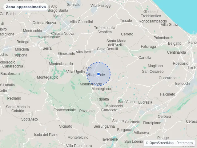 Mappa di Mombaroccio, Pesaro e Urbino