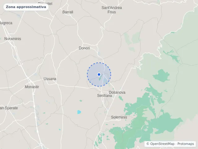 Mappa di Serdiana, Sud Sardegna