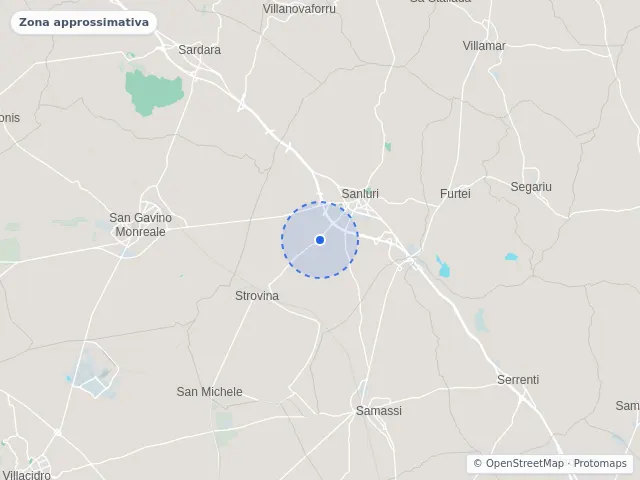 Mappa di Sanluri, Sud Sardegna
