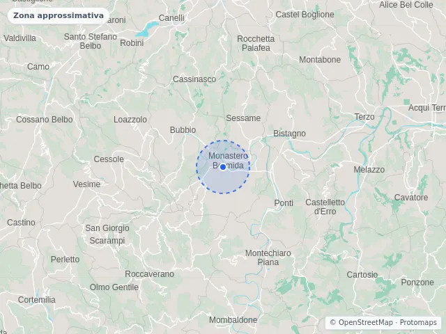 Mappa di Monastero Bormida, Asti