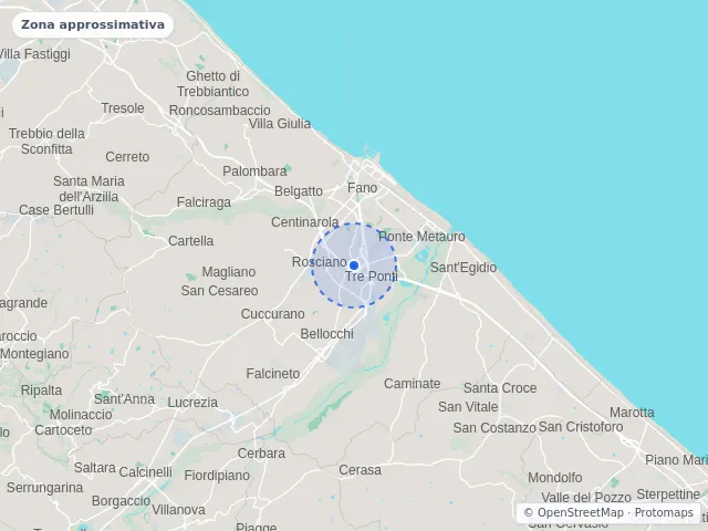 Mappa di Fano, Pesaro e Urbino