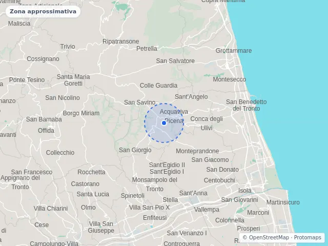 Mappa di Acquaviva Picena, Ascoli Piceno