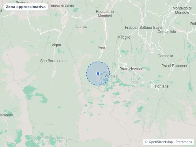 Mappa di Roccaforte Mondovì, Cuneo