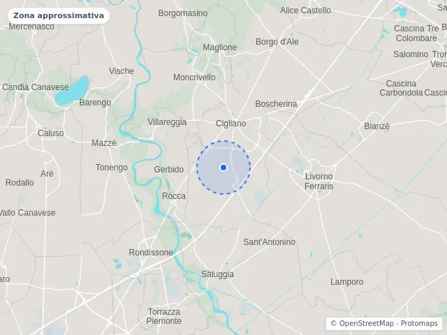 Mappa di Cigliano, Vercelli