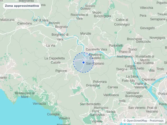 Mappa di Beverino, La Spezia