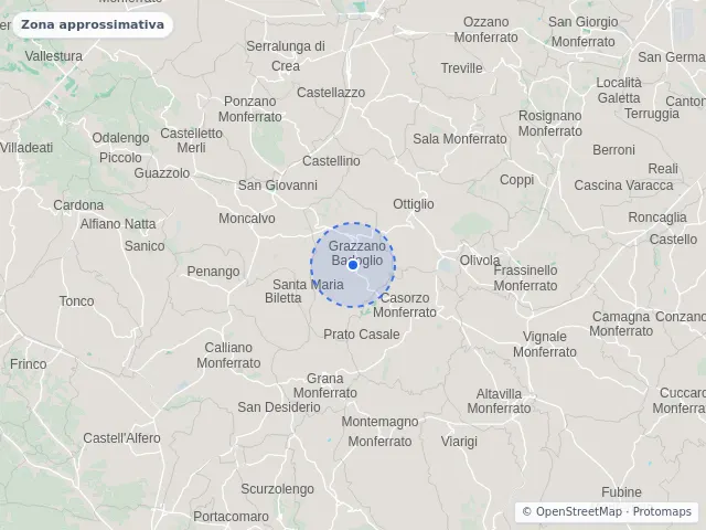 Mappa di Grazzano Badoglio, Asti