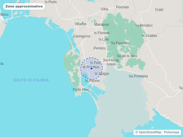 Mappa di Sant'Anna Arresi, Sud Sardegna