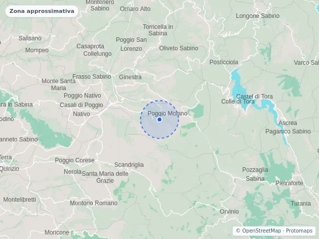 Mappa di Poggio Moiano, Rieti
