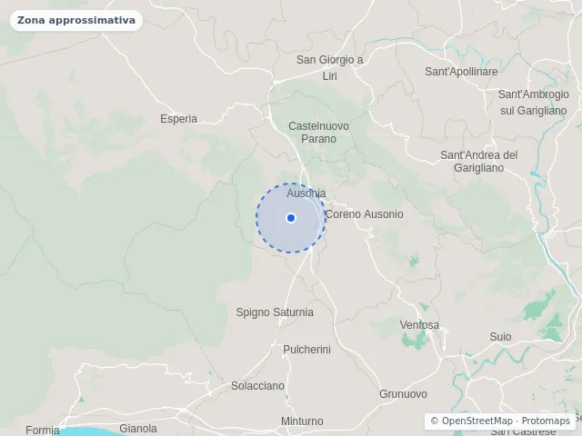 Mappa di Ausonia, Frosinone