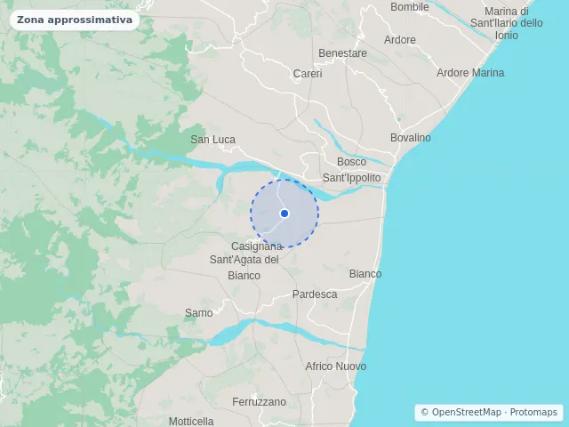 Mappa di Casignana, Reggio di Calabria