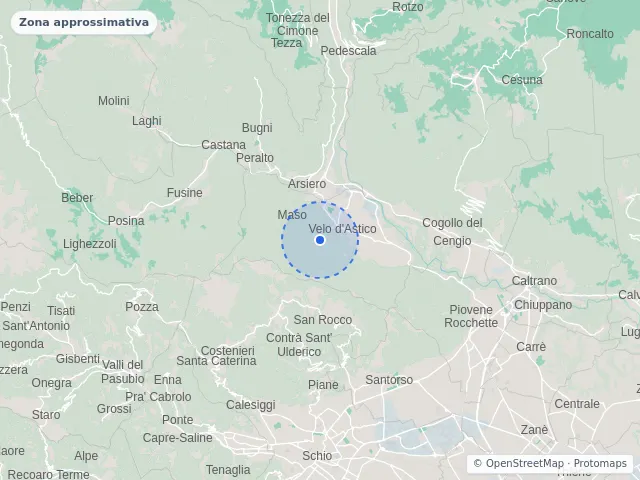 Mappa di Velo d'Astico, Vicenza