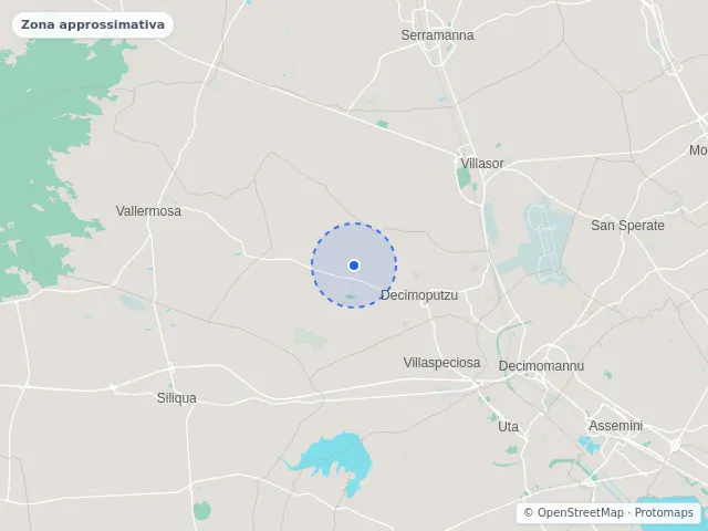 Mappa di Decimoputzu, Sud Sardegna