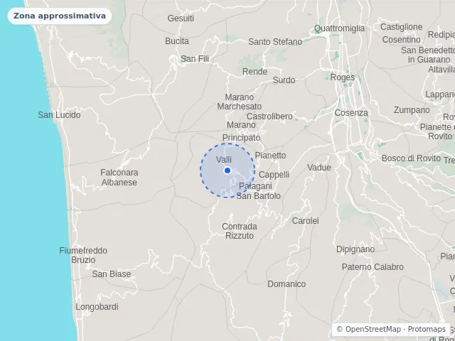 Mappa di Cerisano, Cosenza