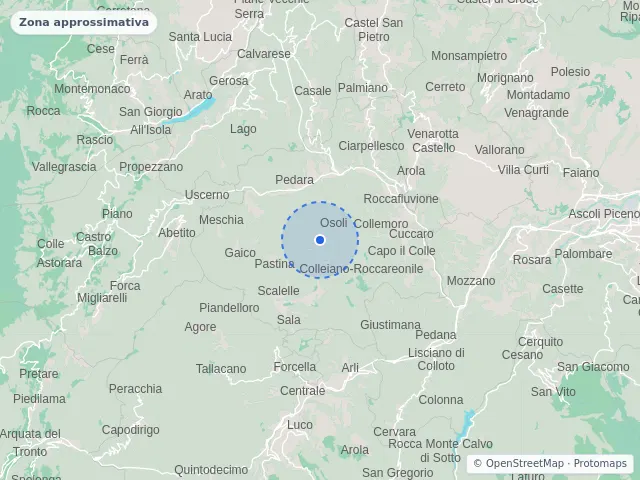Mappa di Roccafluvione, Ascoli Piceno