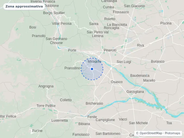 Mappa di San Secondo di Pinerolo, Torino