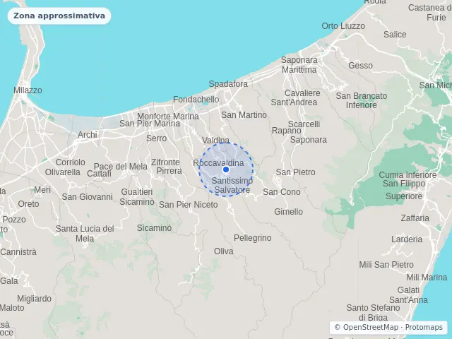 Mappa di Roccavaldina, Messina