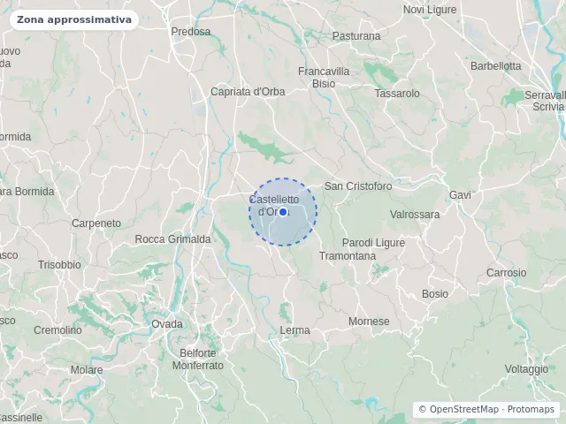 Mappa di Castelletto d'Orba, Alessandria