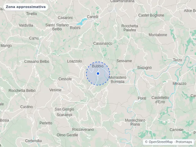 Mappa di Bubbio, Asti