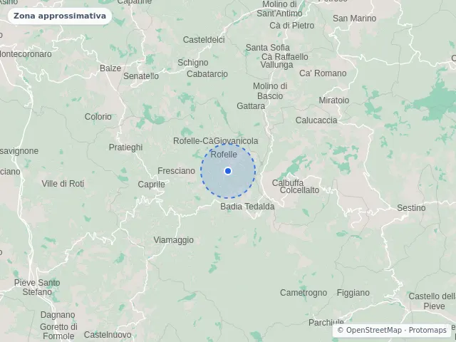 Mappa di Badia Tedalda, Arezzo