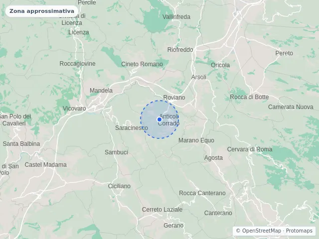 Mappa di Anticoli Corrado, Roma