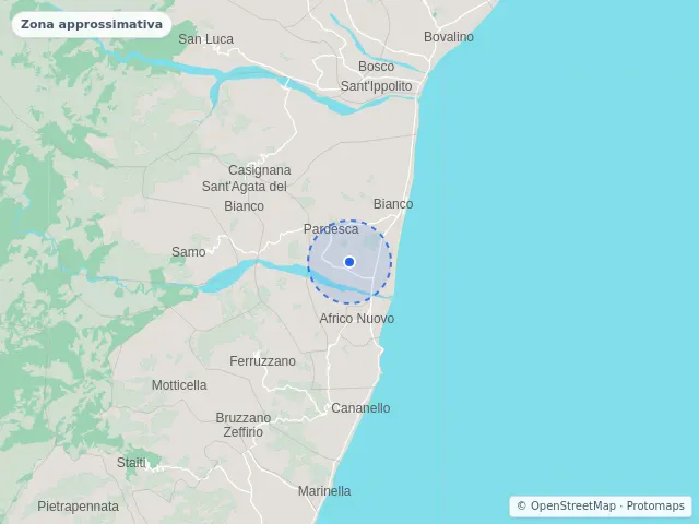 Mappa di Bianco, Reggio di Calabria
