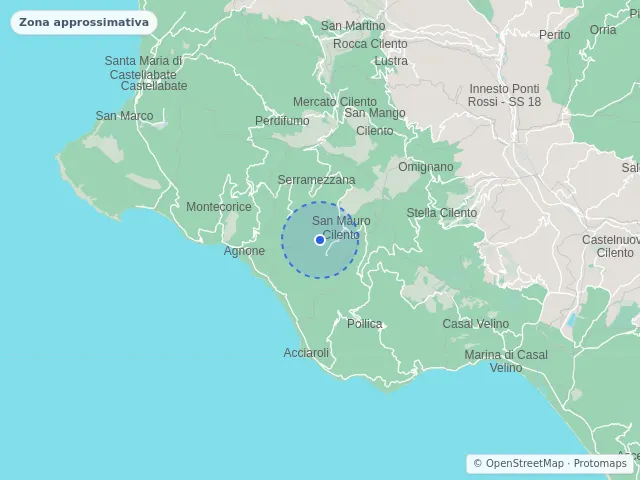 Mappa di San Mauro Cilento, Salerno