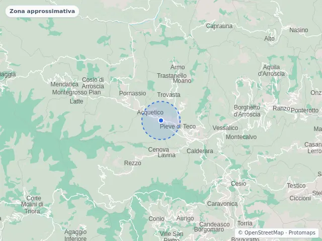 Mappa di Pieve di Teco, Imperia