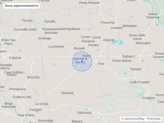 Mappa di Jolanda di Savoia, Ferrara