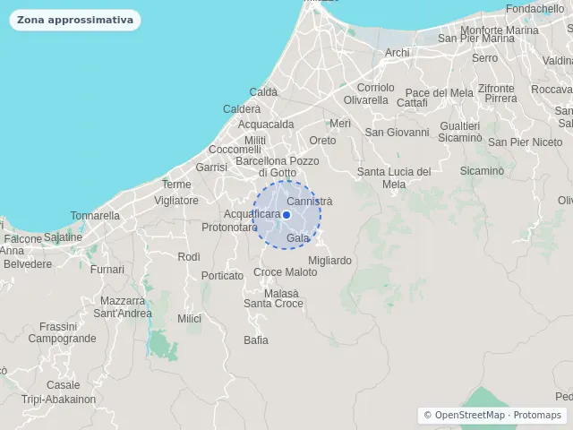 Mappa di Barcellona Pozzo di Gotto, Messina