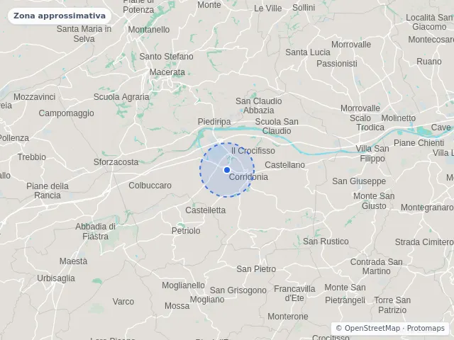 Mappa di Corridonia, Macerata