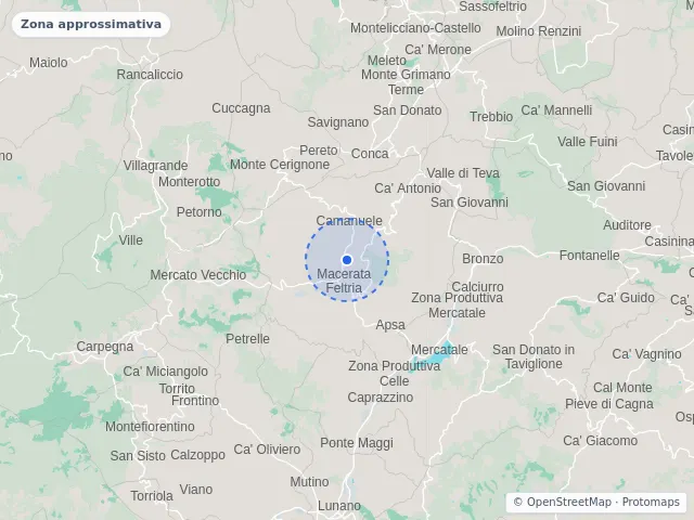 Mappa di Macerata Feltria, Pesaro e Urbino
