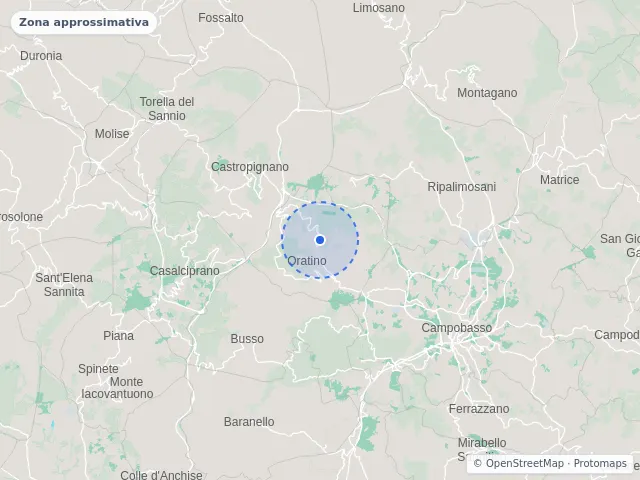 Mappa di Oratino, Campobasso