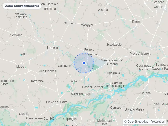 Mappa di Ferrera Erbognone, Pavia
