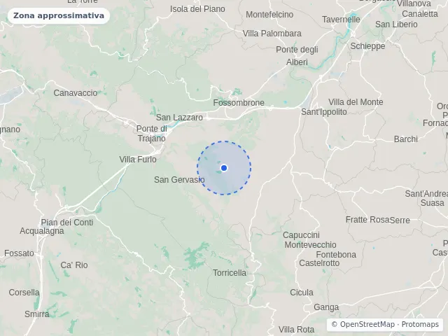 Mappa di Fossombrone, Pesaro e Urbino